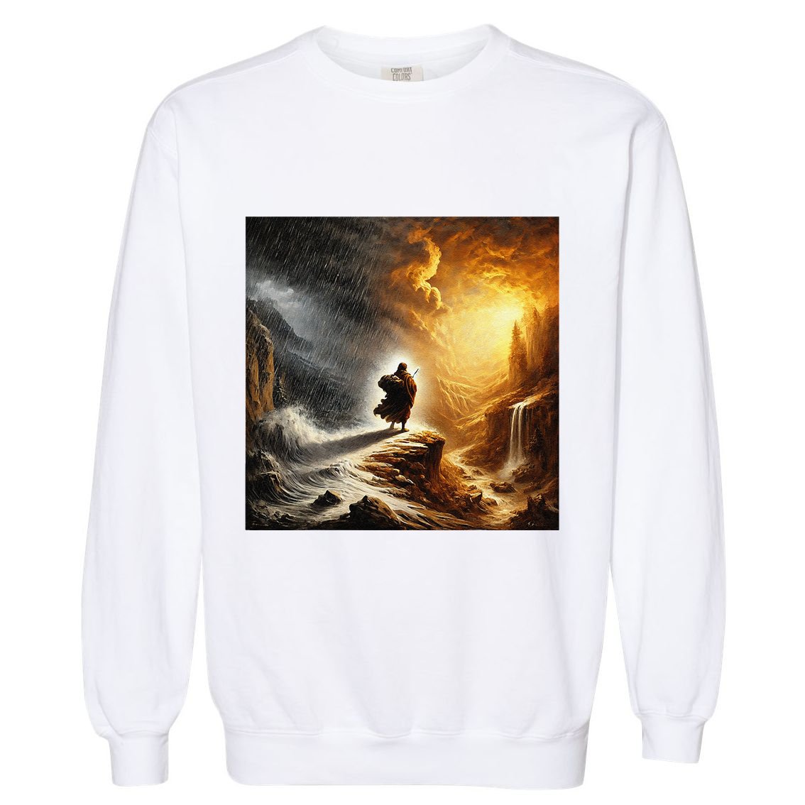 Neither Rain Nor Snow Renaissance Style Art Garment-Dyed Sweatshirt