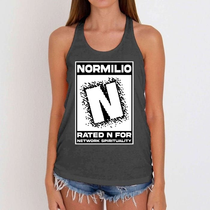 Normilio Rated N For Network Spirituality Women's Knotted Racerback Tank