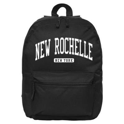 New Rochelle New York Ny College University Style 16 in Basic Backpack