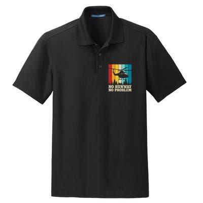 No Runway No Problem Helicopter Pilot Dry Zone Grid Polo