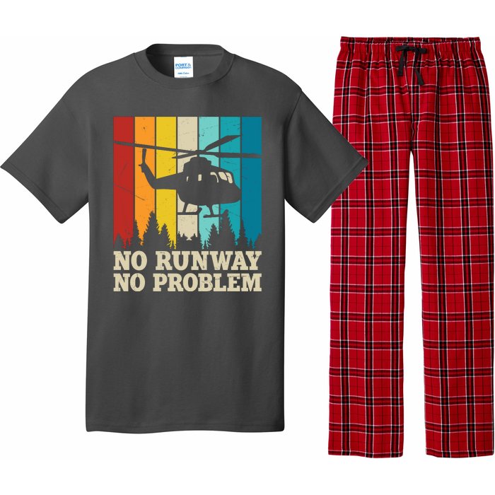 No Runway No Problem Helicopter Pilot Pajama Set