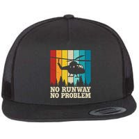No Runway No Problem Helicopter Pilot Flat Bill Trucker Hat