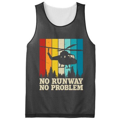 No Runway No Problem Helicopter Pilot Mesh Reversible Basketball Jersey Tank
