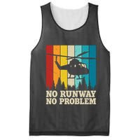 No Runway No Problem Helicopter Pilot Mesh Reversible Basketball Jersey Tank