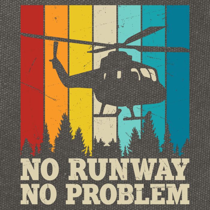 No Runway No Problem Helicopter Pilot Cotton Canvas Backpack