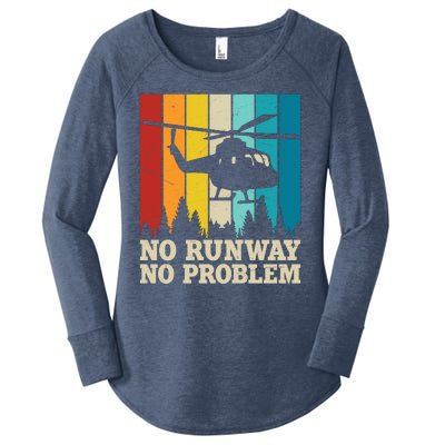 No Runway No Problem Helicopter Pilot Women's Perfect Tri Tunic Long Sleeve Shirt