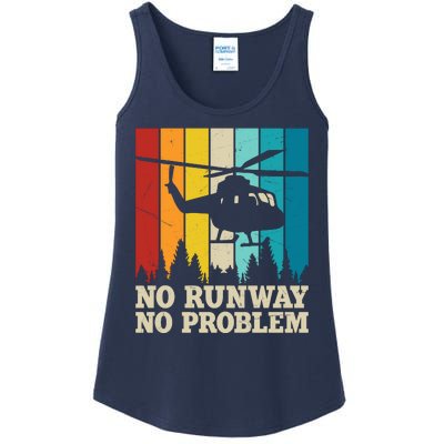 No Runway No Problem Helicopter Pilot Ladies Essential Tank