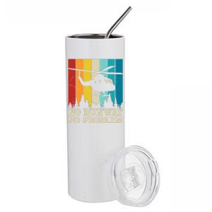 No Runway No Problem Helicopter Pilot Stainless Steel Tumbler