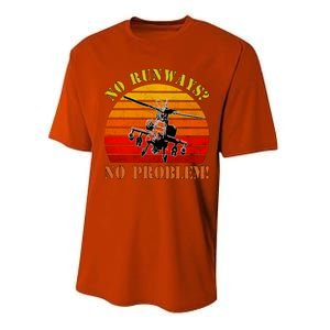 No Runway No Problem Air Force Academy Proud Helicopter Wife Funny Gift Performance Sprint T-Shirt