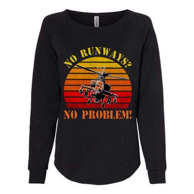 No Runway No Problem Air Force Academy Proud Helicopter Wife Funny Gift Womens California Wash Sweatshirt