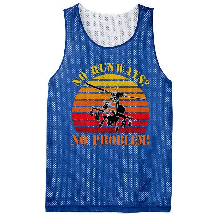 No Runway No Problem Air Force Academy Proud Helicopter Wife Funny Gift Mesh Reversible Basketball Jersey Tank