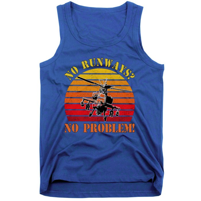 No Runway No Problem Air Force Academy Proud Helicopter Wife Funny Gift Tank Top