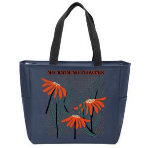 No Rain No Flowers Gifts Cute Flowers Zip Tote Bag