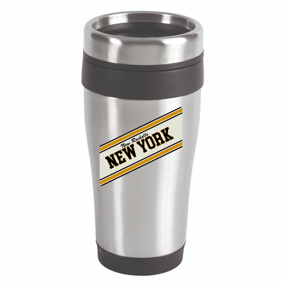 New Rochelle New York Varsity Logo 16oz Travel Tumbler