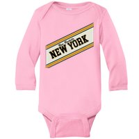 New Rochelle New York Varsity Logo Baby Long Sleeve Bodysuit