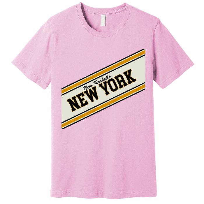 New Rochelle New York Varsity Logo Premium T-Shirt