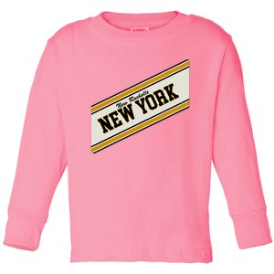 New Rochelle New York Varsity Logo Toddler Long Sleeve Shirt