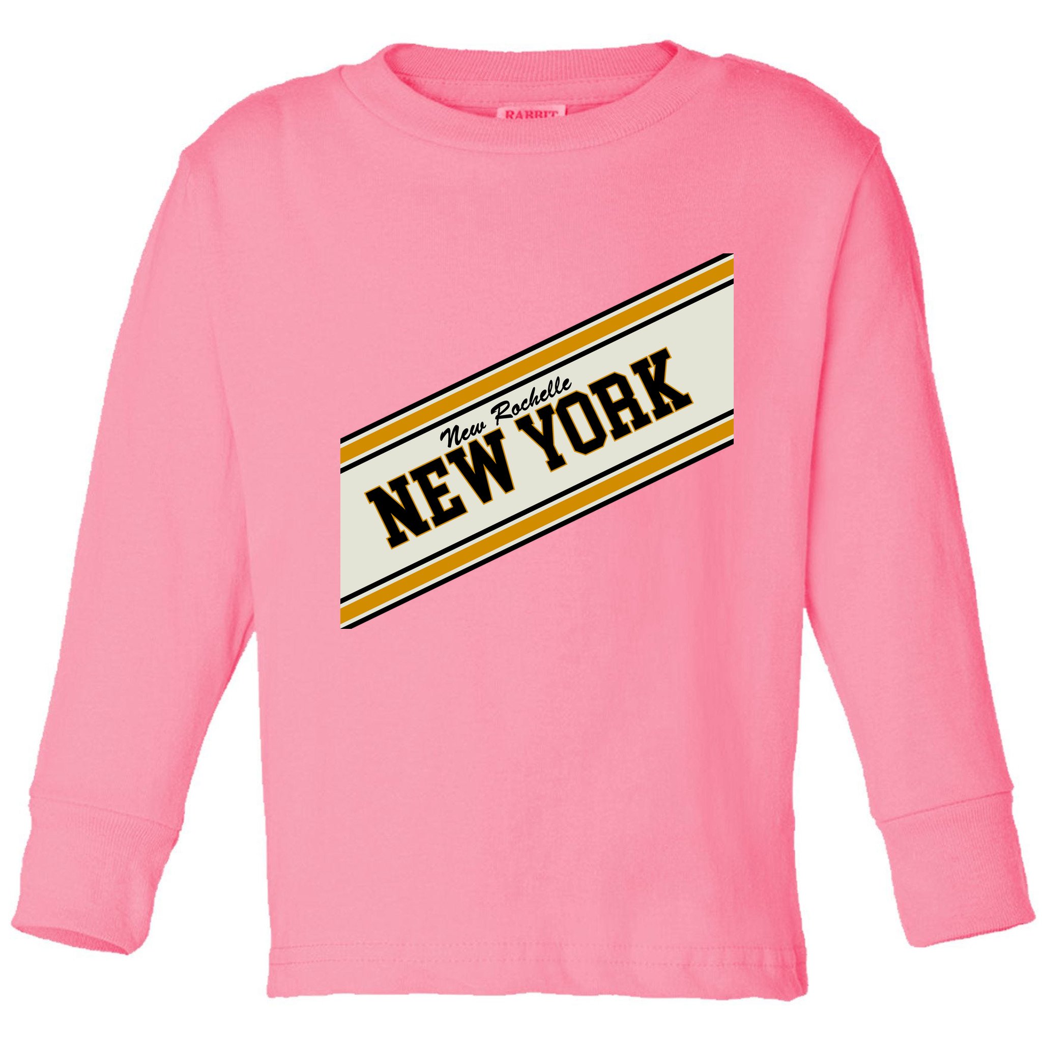 New Rochelle New York Varsity Logo Toddler Long Sleeve Shirt