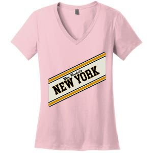 New Rochelle New York Varsity Logo Women's V-Neck T-Shirt