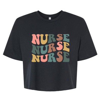 Nurse, Retro Nurse Bella+Canvas Jersey Crop Tee