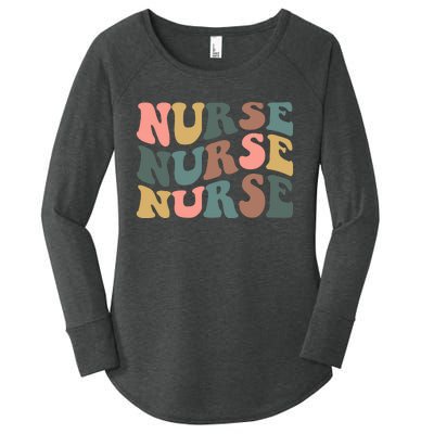 Nurse, Retro Nurse Women's Perfect Tri Tunic Long Sleeve Shirt