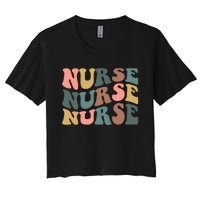 Nurse, Retro Nurse Women's Crop Top Tee