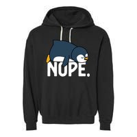  Nope Relaxed Not Today Funny Lazy Penguin Meme Garment-Dyed Fleece Hoodie