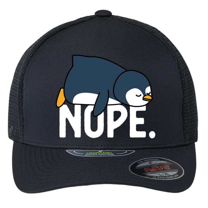  Nope Relaxed Not Today Funny Lazy Penguin Meme Flexfit Unipanel Trucker Cap