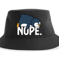  Nope Relaxed Not Today Funny Lazy Penguin Meme Sustainable Bucket Hat