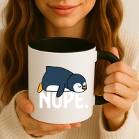  Nope Relaxed Not Today Funny Lazy Penguin Meme Mug