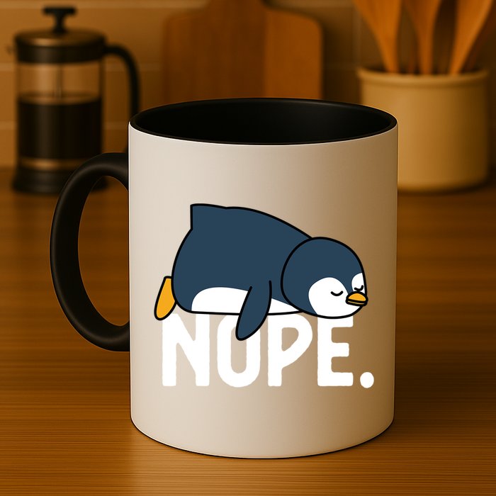  Nope Relaxed Not Today Funny Lazy Penguin Meme Mug