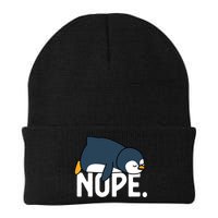  Nope Relaxed Not Today Funny Lazy Penguin Meme Beanie