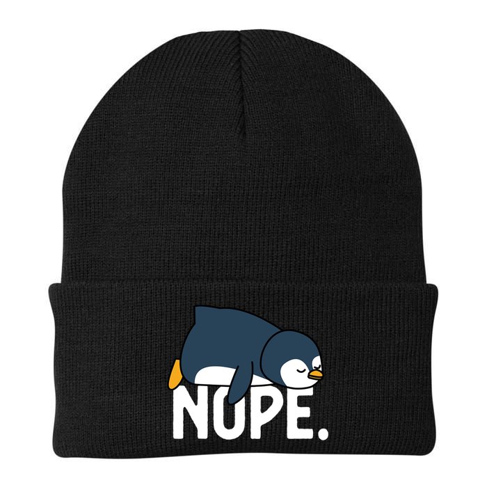  Nope Relaxed Not Today Funny Lazy Penguin Meme Beanie
