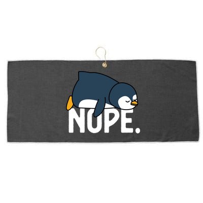  Nope Relaxed Not Today Funny Lazy Penguin Meme Large Microfiber Waffle Golf Towel