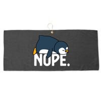  Nope Relaxed Not Today Funny Lazy Penguin Meme Large Microfiber Waffle Golf Towel