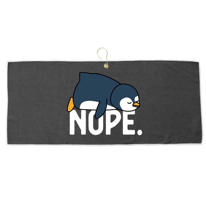  Nope Relaxed Not Today Funny Lazy Penguin Meme Large Microfiber Waffle Golf Towel