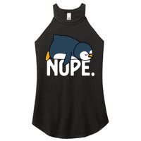  Nope Relaxed Not Today Funny Lazy Penguin Meme Women's Perfect Tri Rocker Tank