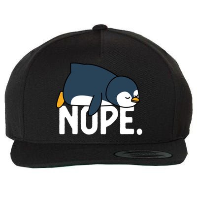  Nope Relaxed Not Today Funny Lazy Penguin Meme Wool Snapback Cap