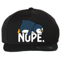  Nope Relaxed Not Today Funny Lazy Penguin Meme Wool Snapback Cap