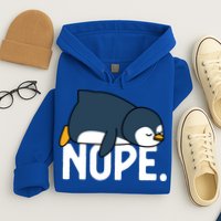  Nope Relaxed Not Today Funny Lazy Penguin Meme Hoodie