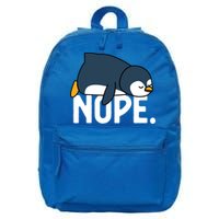  Nope Relaxed Not Today Funny Lazy Penguin Meme 16 in Basic Backpack