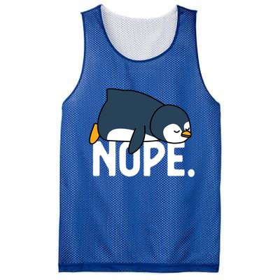  Nope Relaxed Not Today Funny Lazy Penguin Meme Mesh Reversible Basketball Jersey Tank