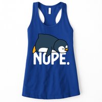  Nope Relaxed Not Today Funny Lazy Penguin Meme Womens Tank Top