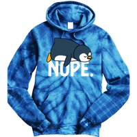  Nope Relaxed Not Today Funny Lazy Penguin Meme Tie Dye Hoodie
