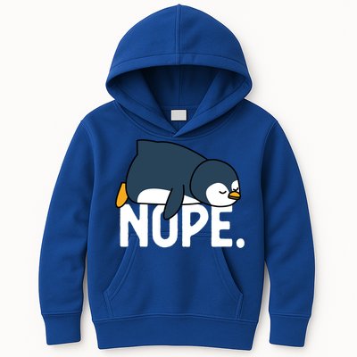  Nope Relaxed Not Today Funny Lazy Penguin Meme Kids Hoodie