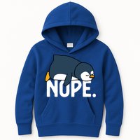  Nope Relaxed Not Today Funny Lazy Penguin Meme Kids Hoodie