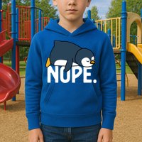  Nope Relaxed Not Today Funny Lazy Penguin Meme Kids Hoodie