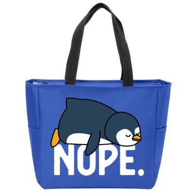  Nope Relaxed Not Today Funny Lazy Penguin Meme Zip Tote Bag