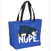  Nope Relaxed Not Today Funny Lazy Penguin Meme Zip Tote Bag