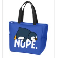  Nope Relaxed Not Today Funny Lazy Penguin Meme Zip Tote Bag